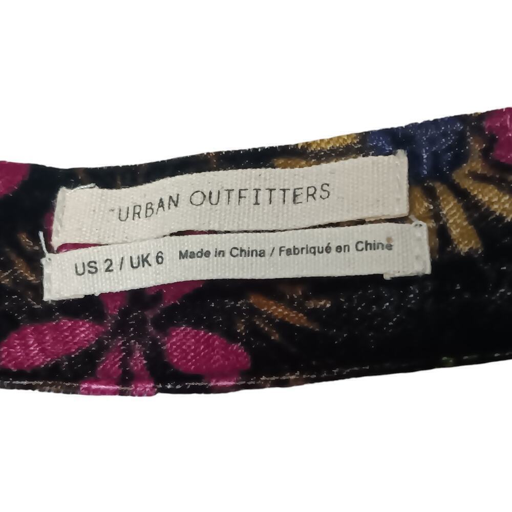 Urban Outfitters Palazzo Floral print Black Boho Flared leg High Rise Waist SZ 2 - Picture 12 of 14